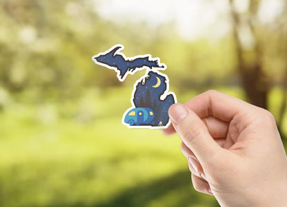 Michigan Night Camper Waterproof Sticker
