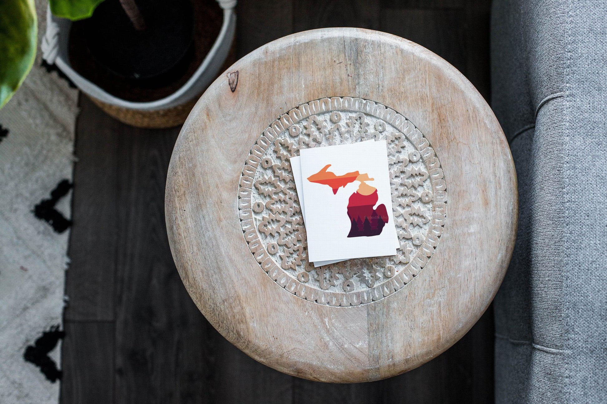 Michigan Sunset Greeting Card