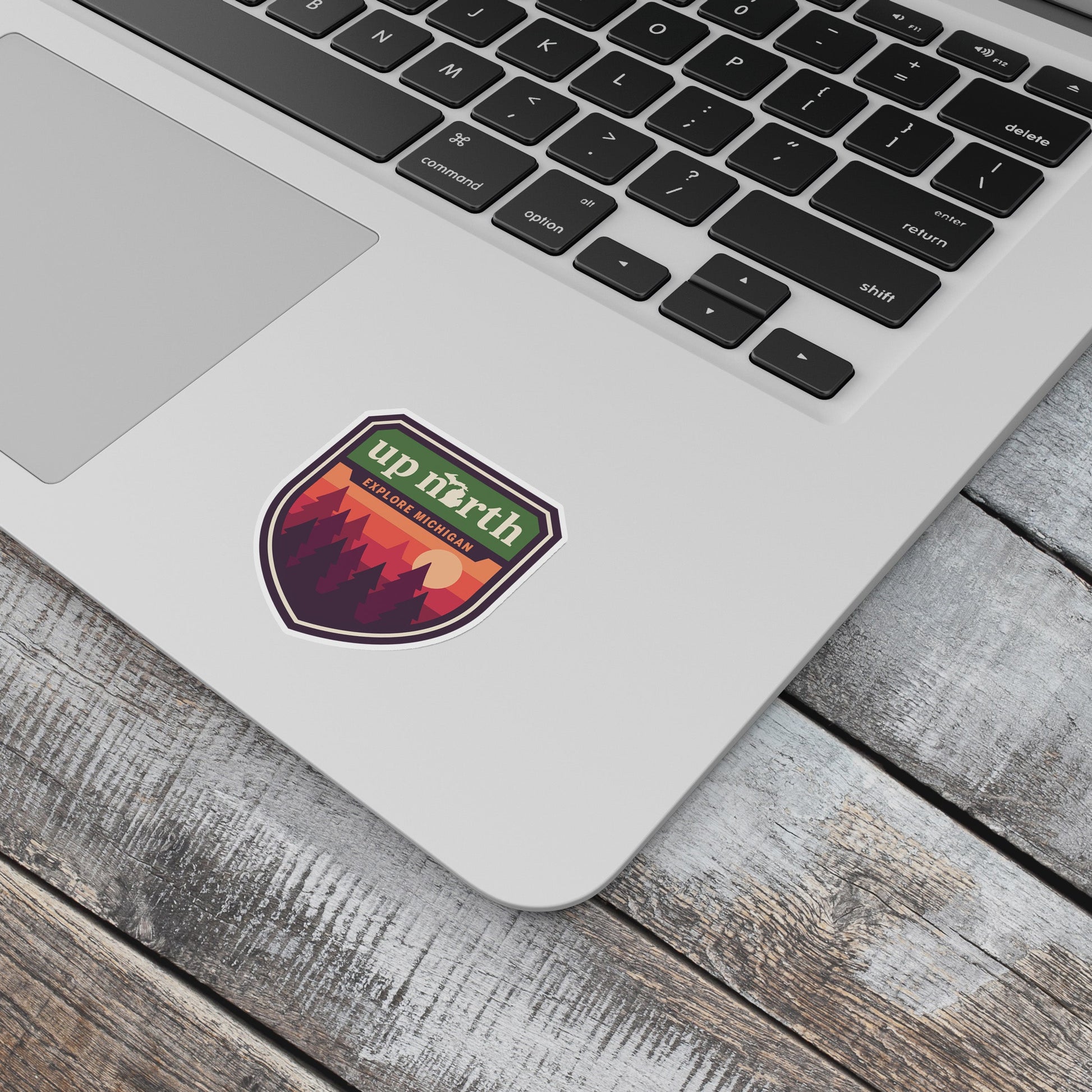 Michigan Up North Badge Waterproof Sticker