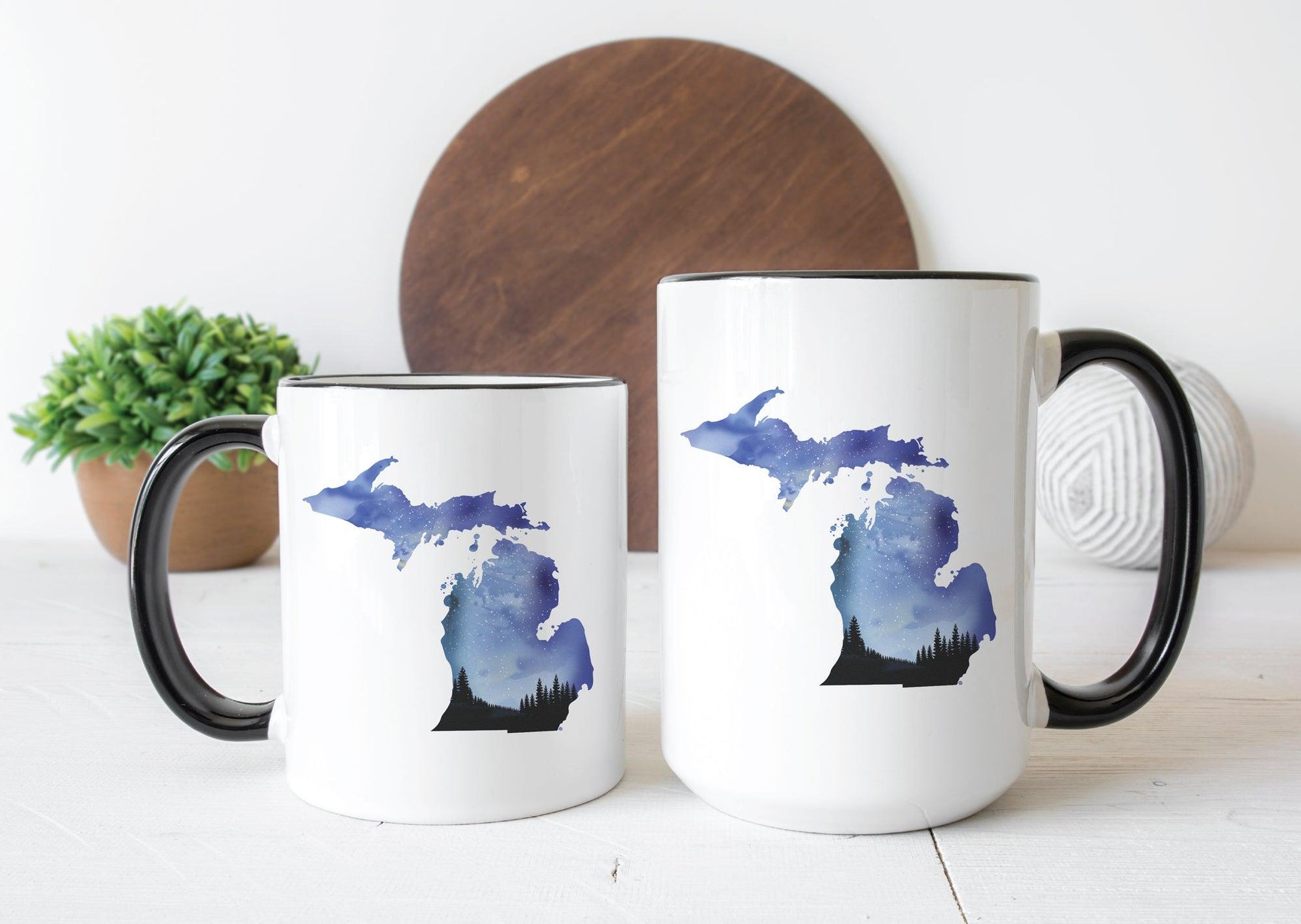Watercolor - Night Sky - Michigan - Mug