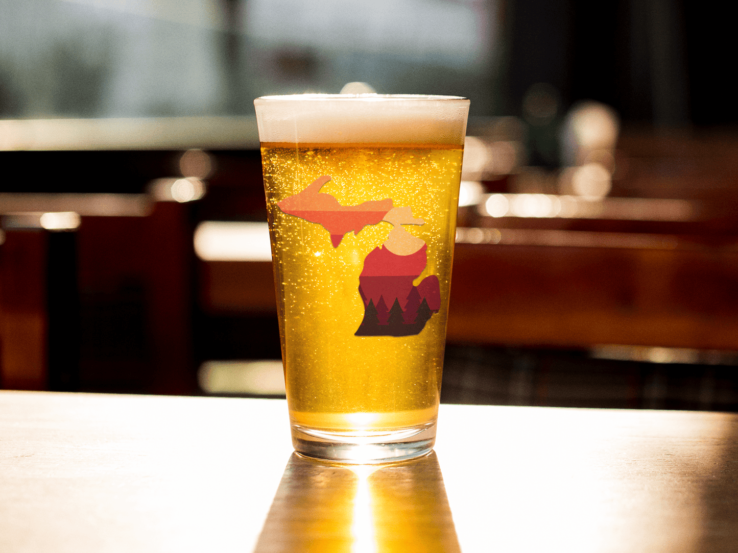 Sunset Michigan 16oz Full Color Pint Glass