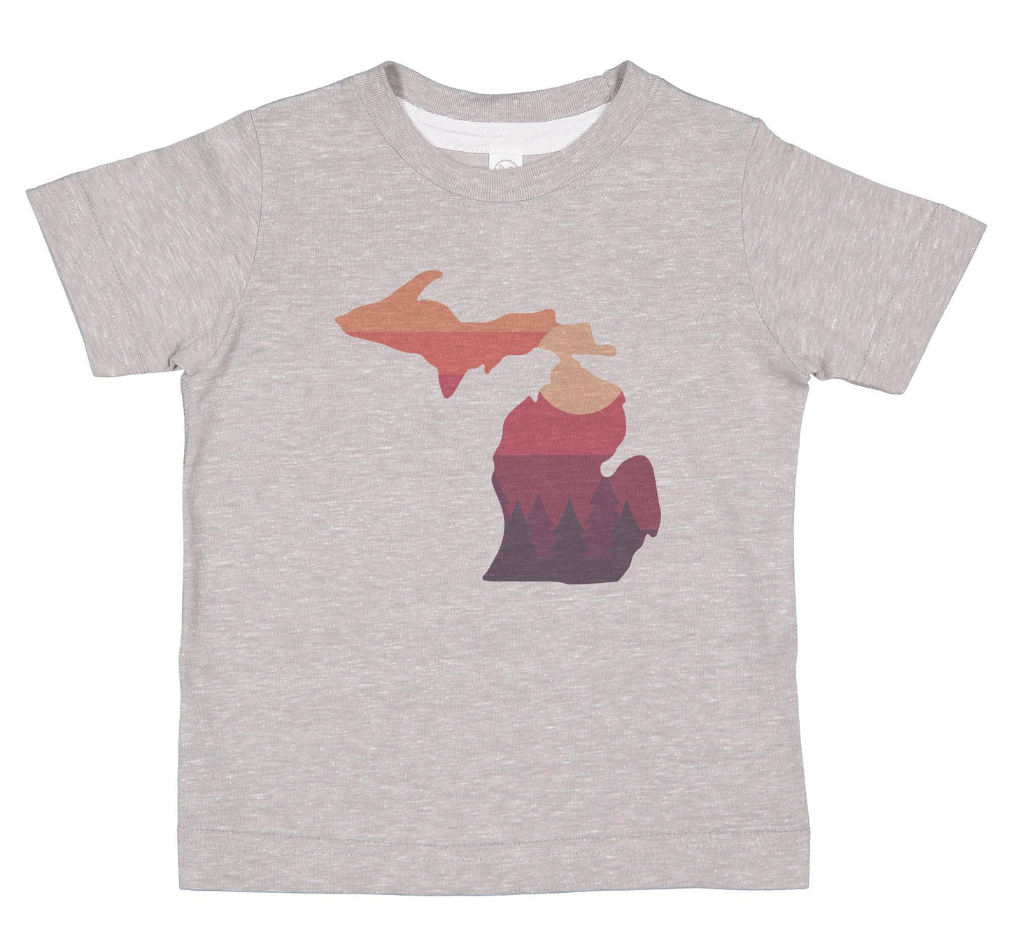 Toddler Vintage Gray Michigan Sunset Tee