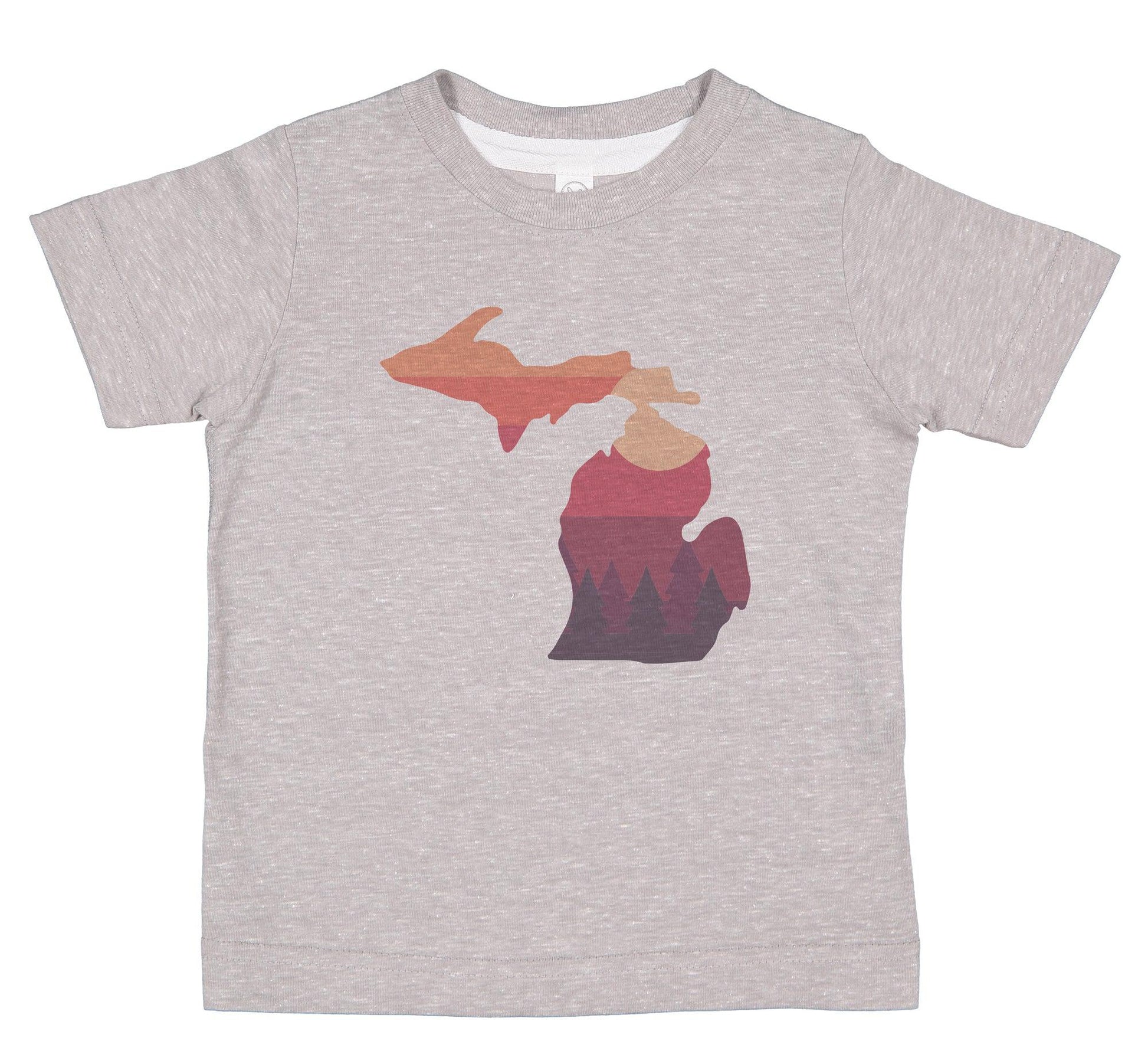 Toddler Vintage Gray Michigan Sunset Tee