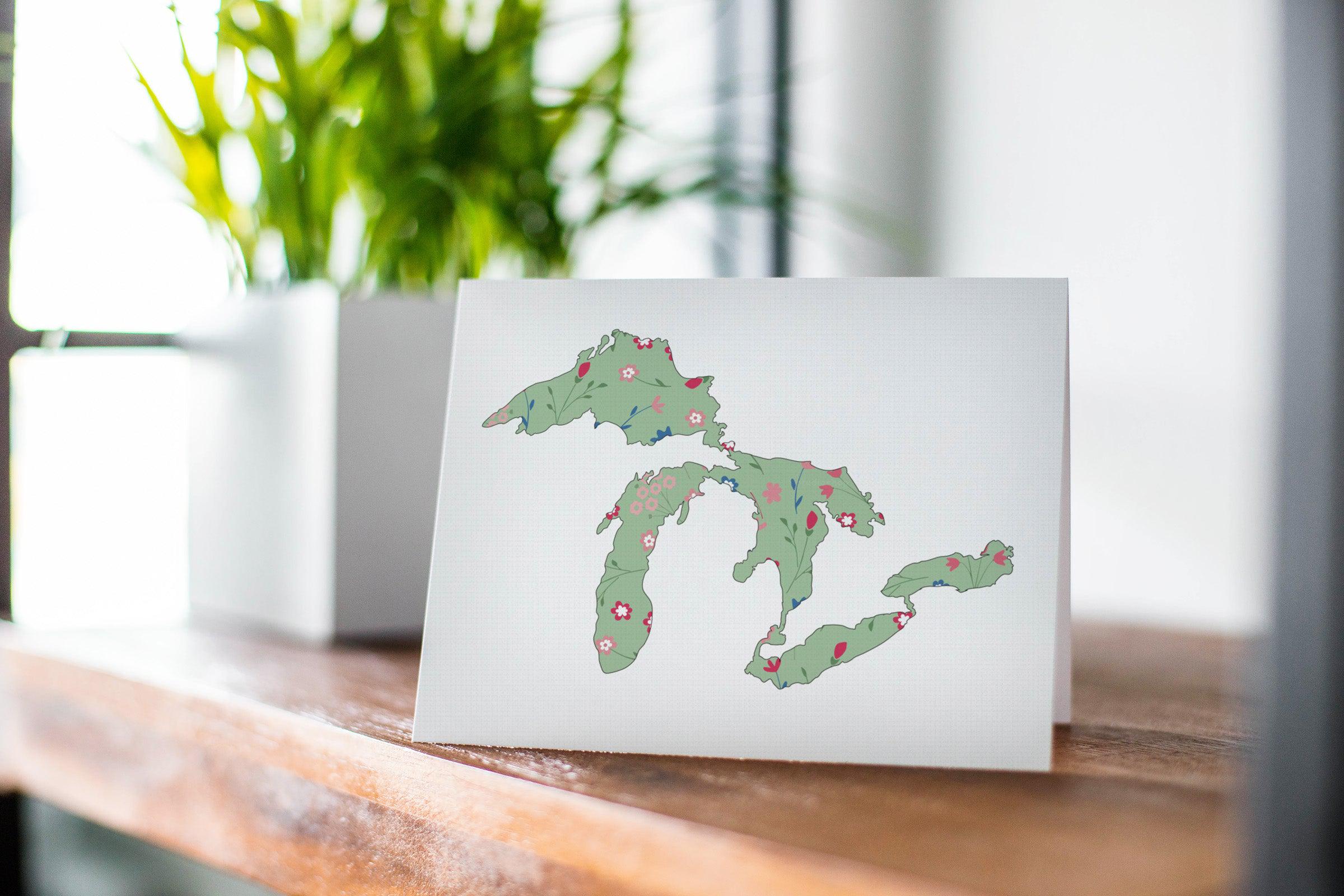 Wildflower - Green - Great Lakes Greeting Card