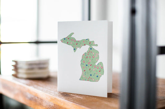 Wildflower - Green - Michigan Greeting Card