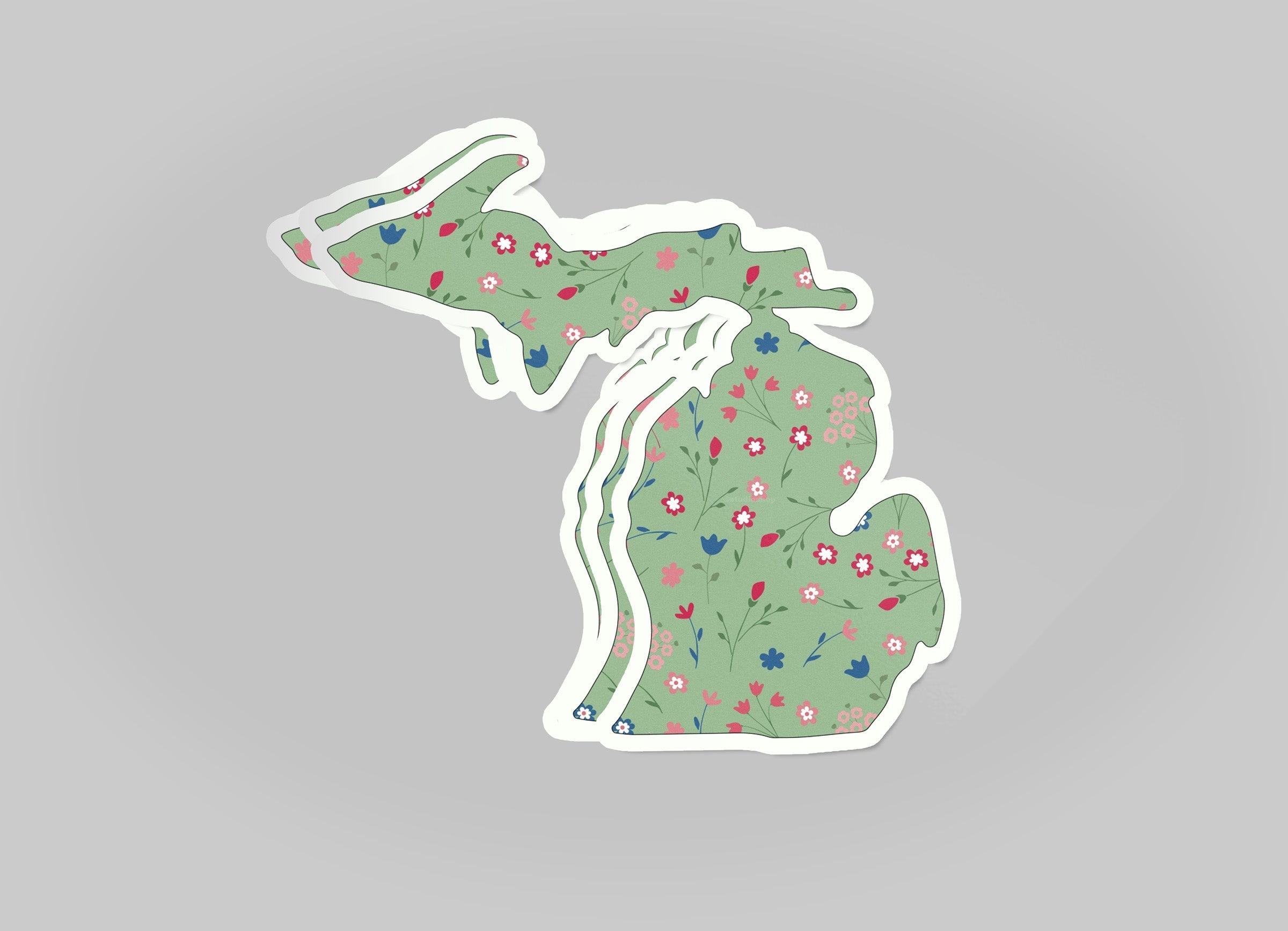 Wildflower - Green - Michigan Waterproof Sticker (3" X 3")
