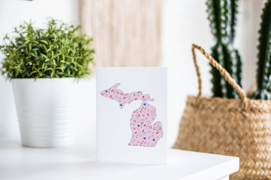 Wildflower -Pink - Michigan Greeting Card