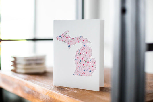 Wildflower -Pink - Michigan Greeting Card