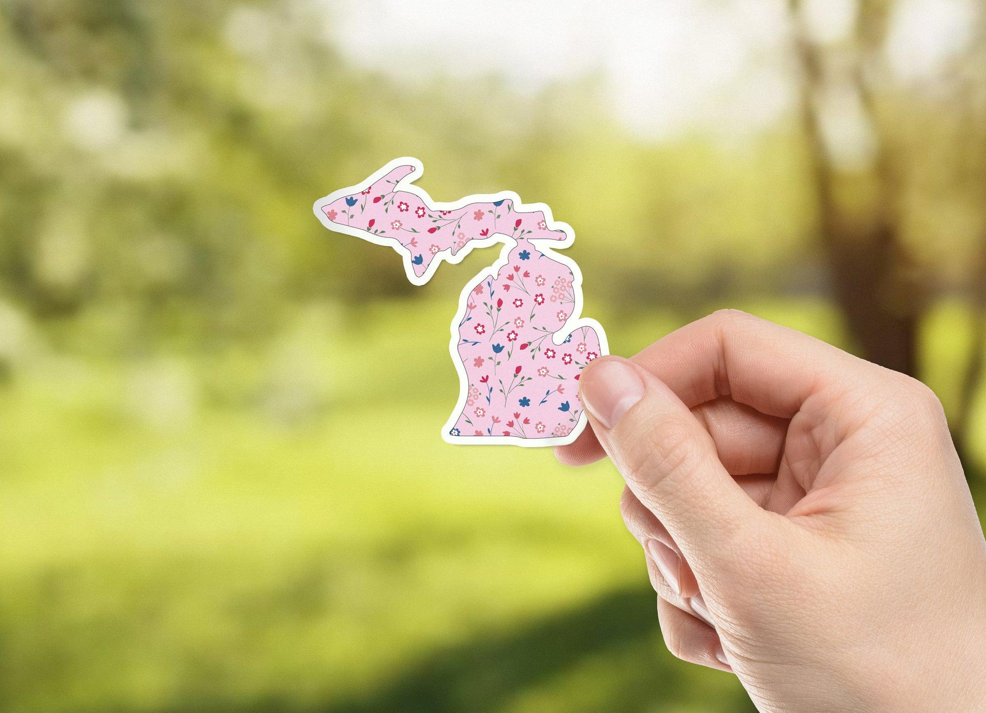 Wildflower -Pink - Michigan Waterproof Sticker (3" X 3")