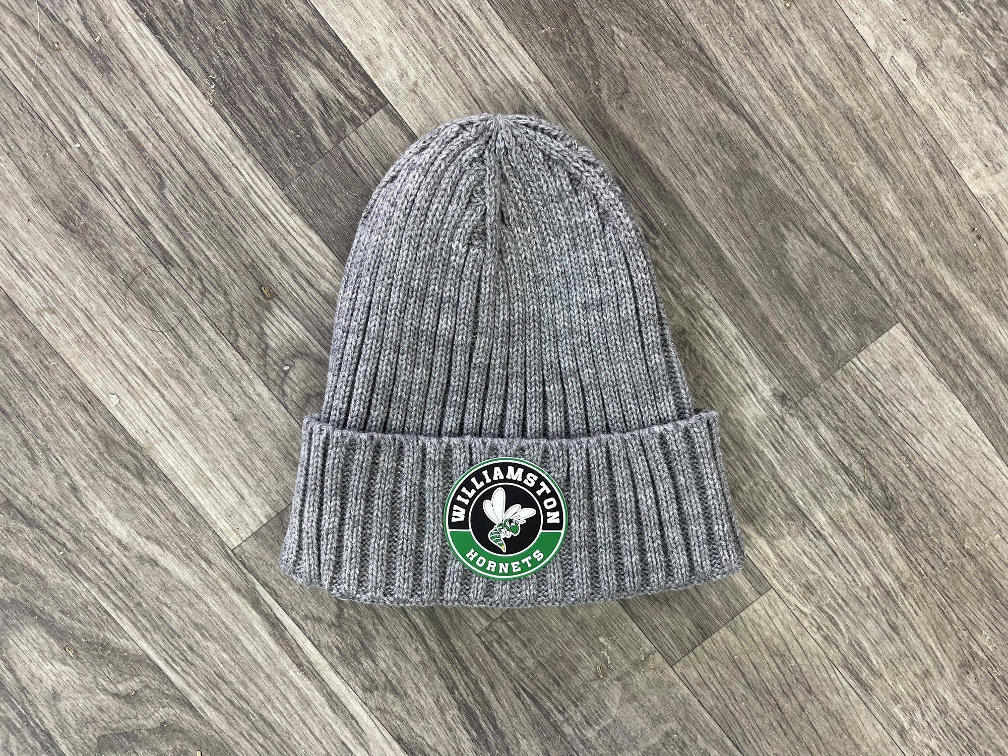 "Williamston" Hornet - Circle Rubber Patch - Gray Beanie