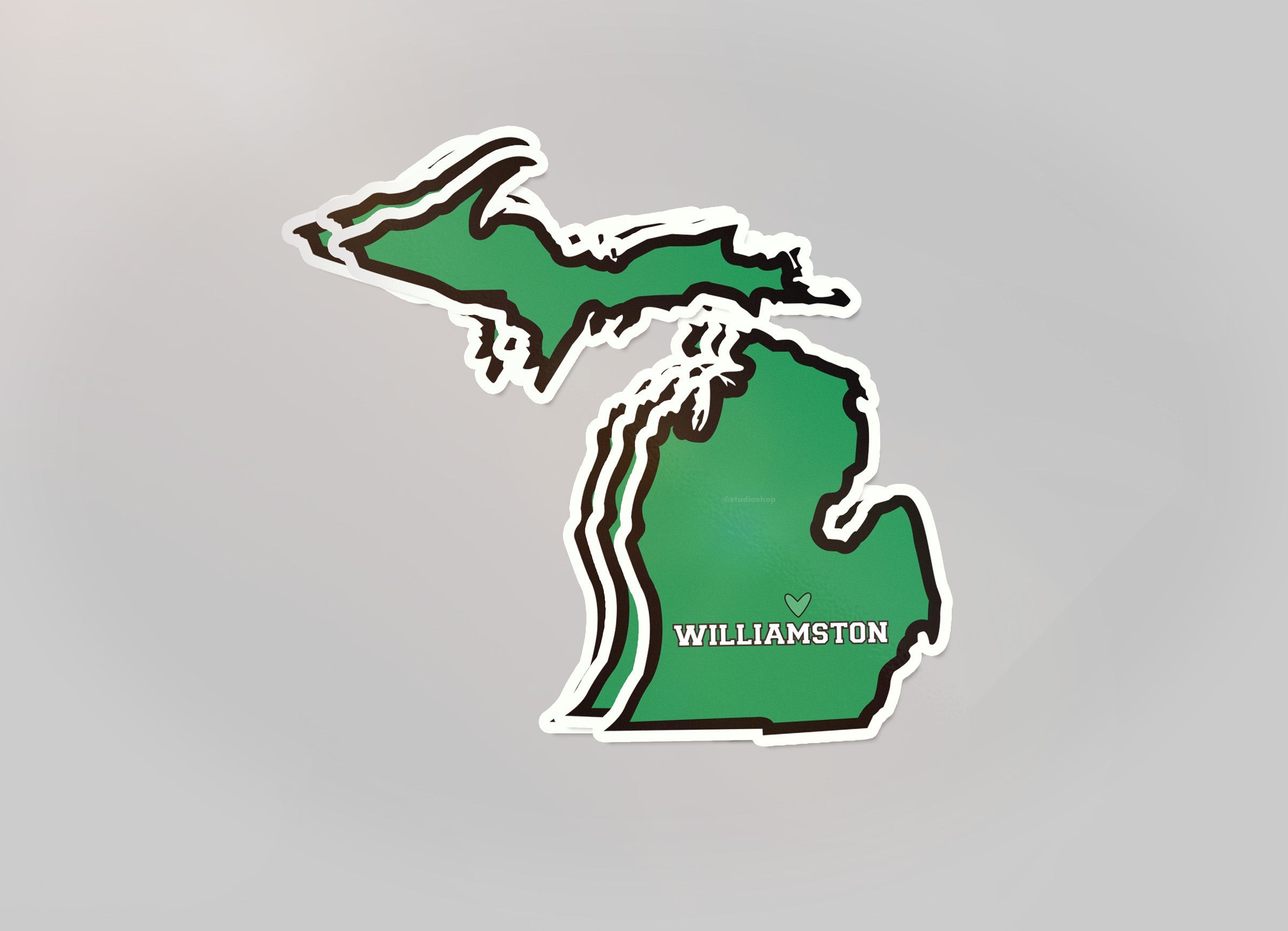 Williamston Michigan Waterproof Sticker (3" X 3")