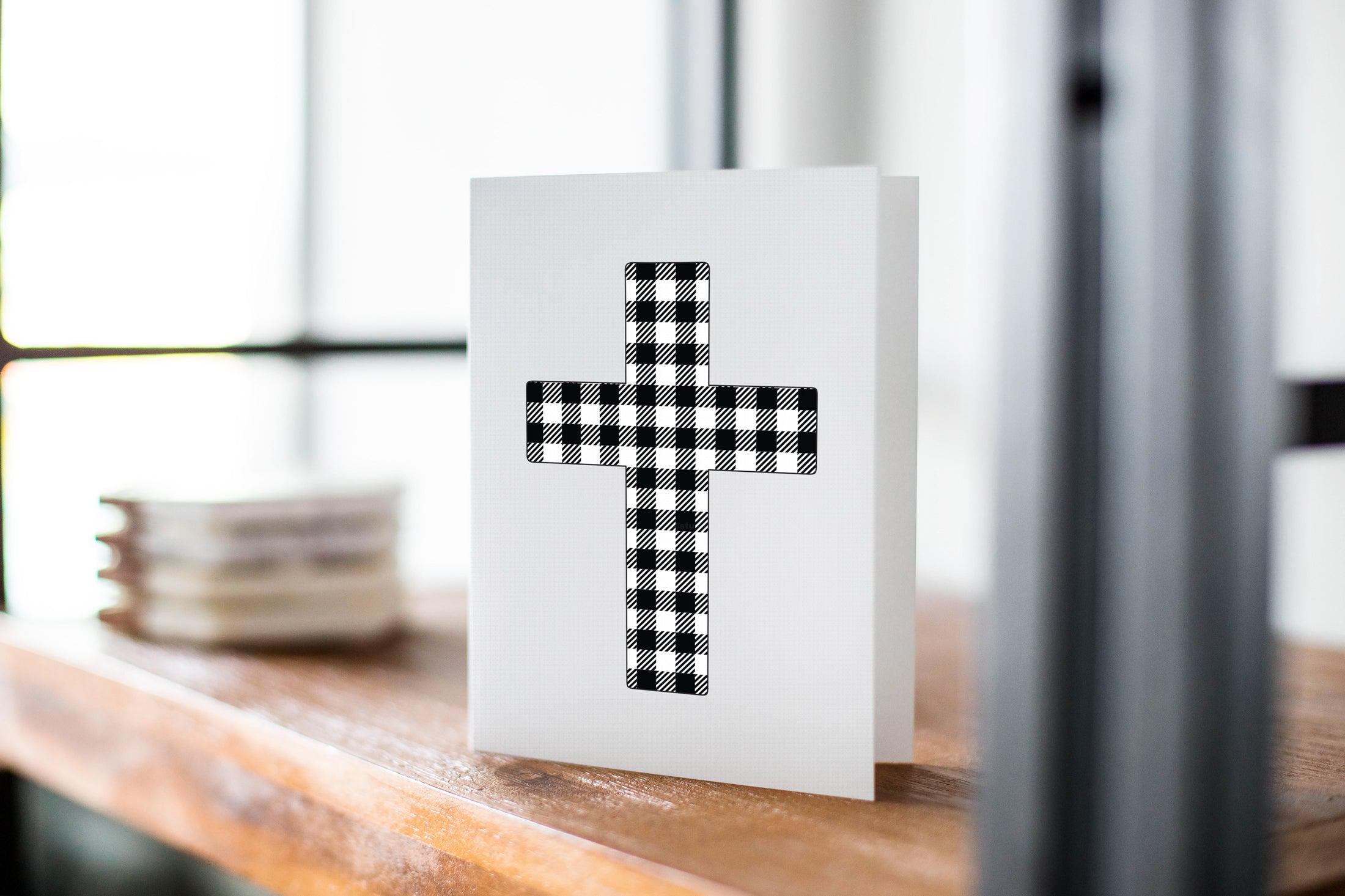 Cross Linen Greeting Card