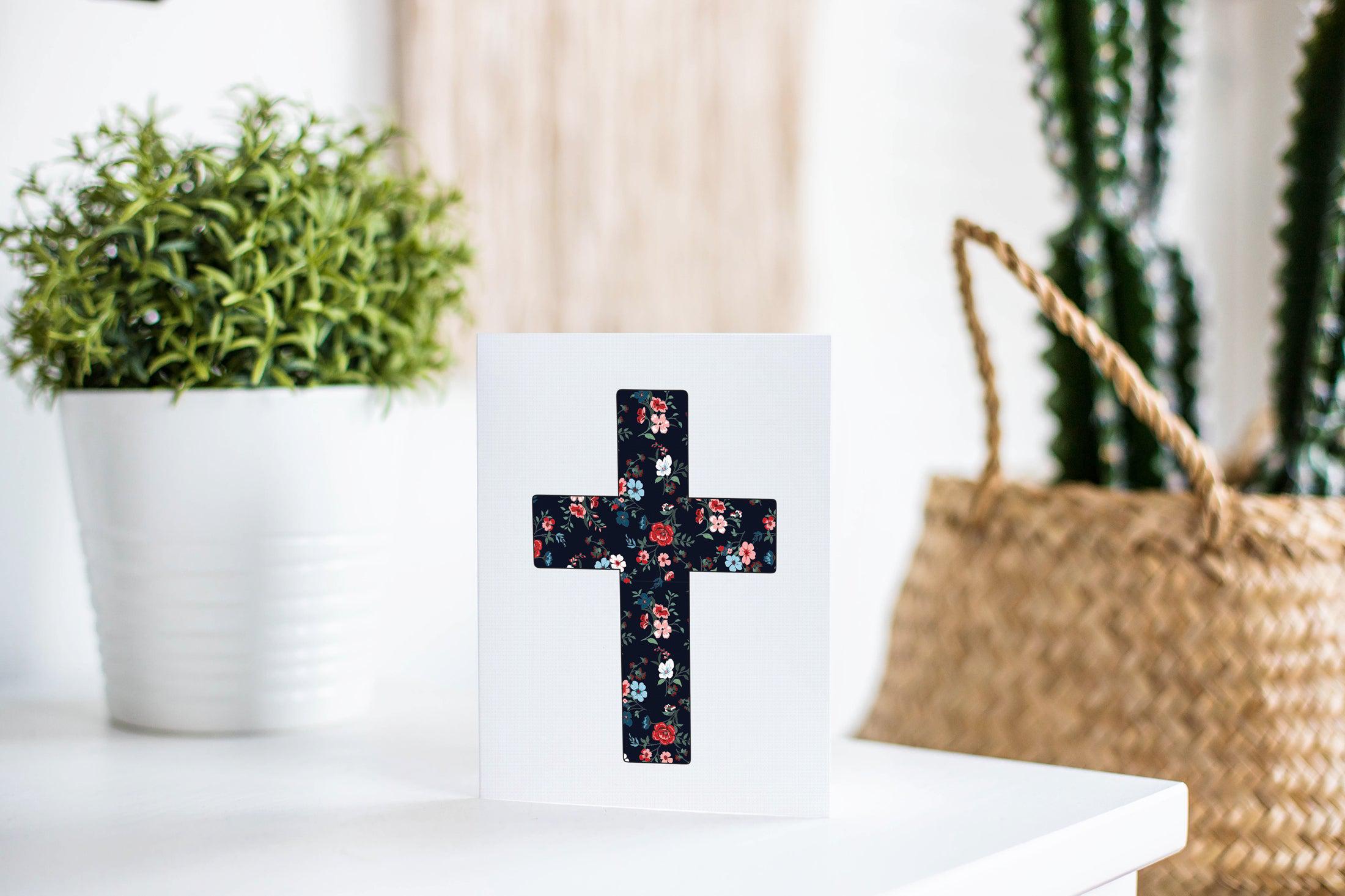 Cross Linen Greeting Card