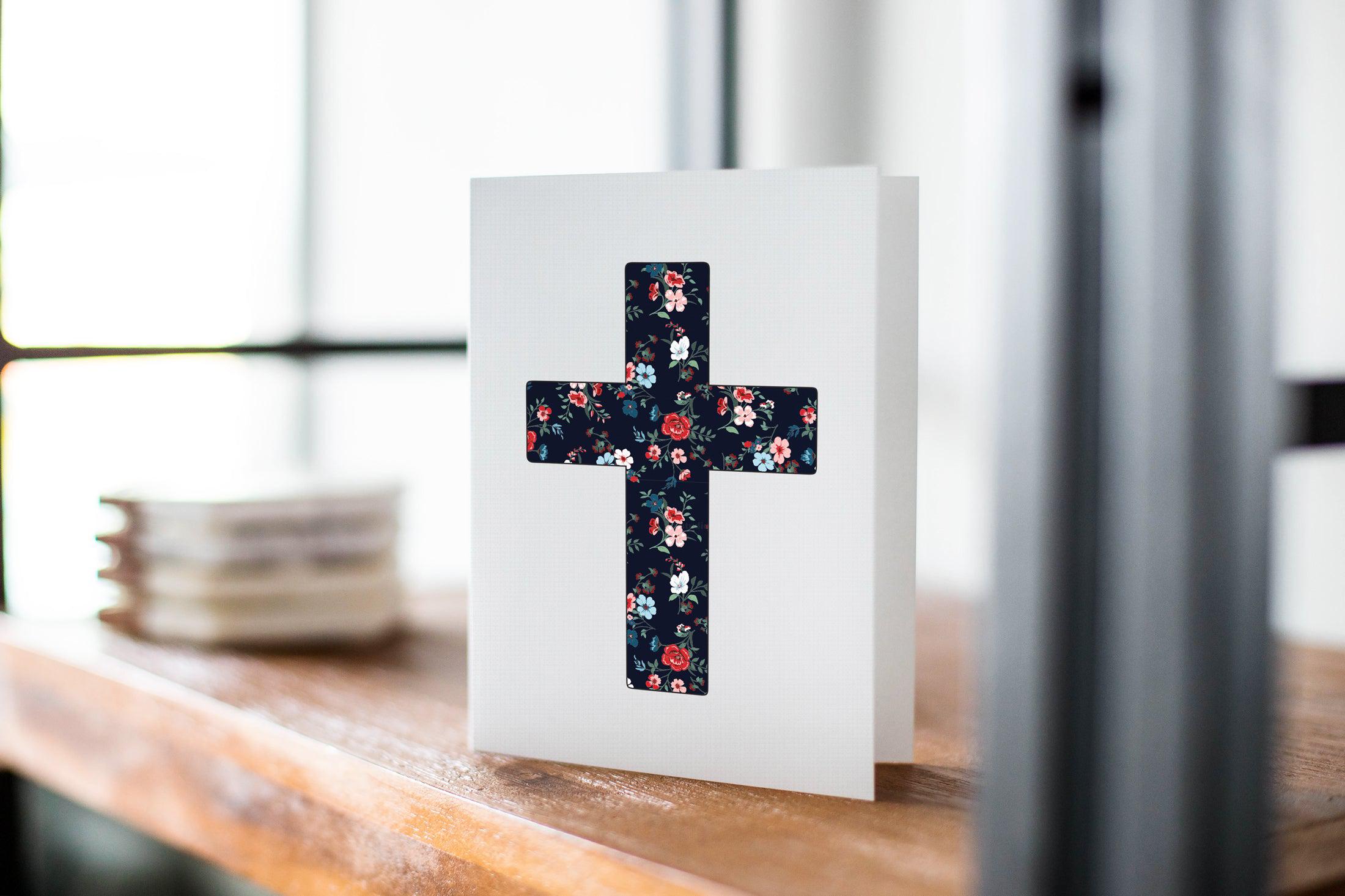 Cross Linen Greeting Card