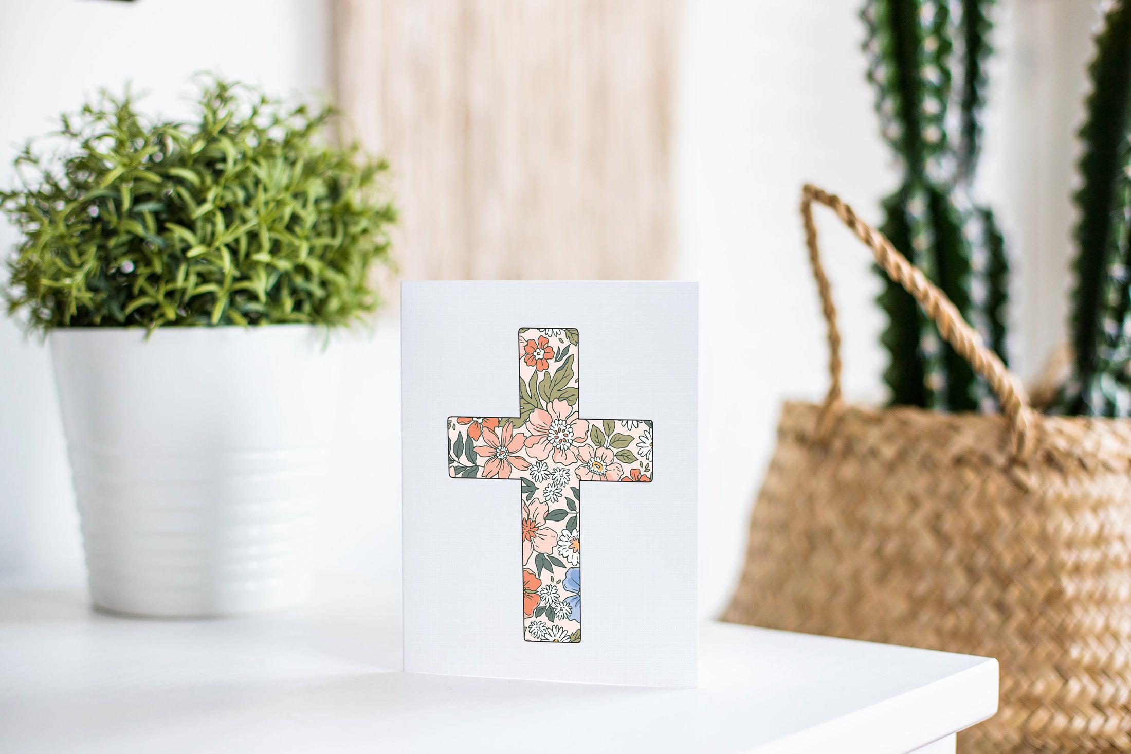 Cross Linen Greeting Card