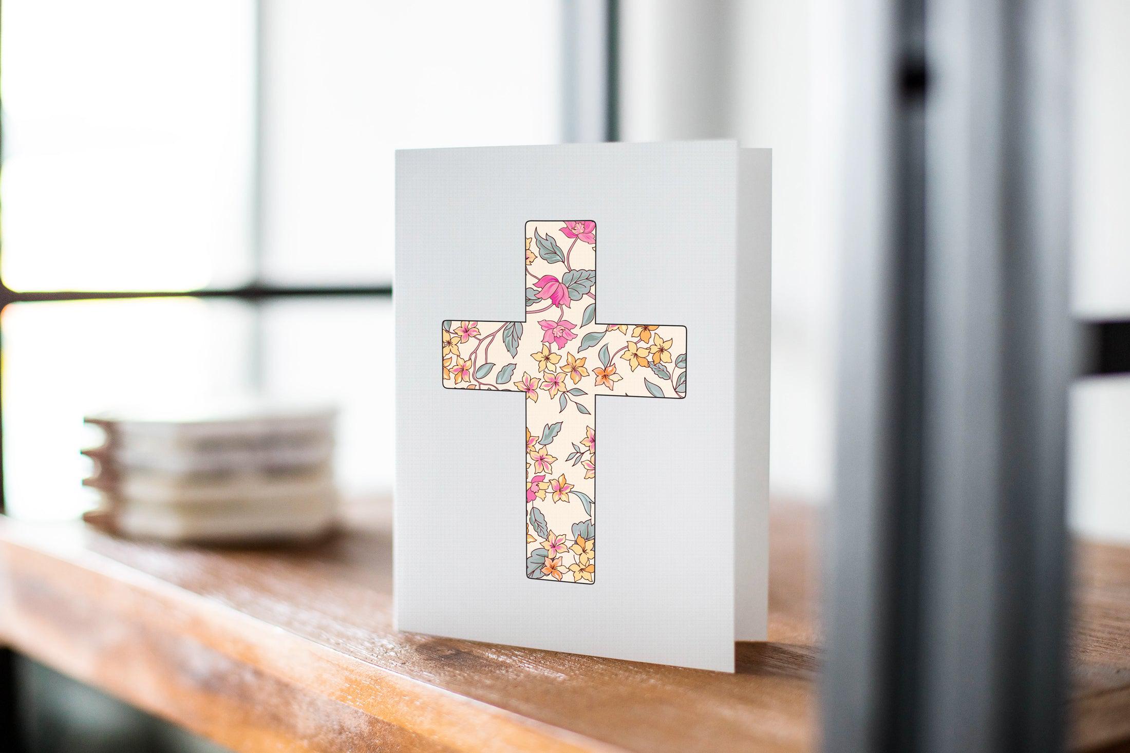 Cross Linen Greeting Card