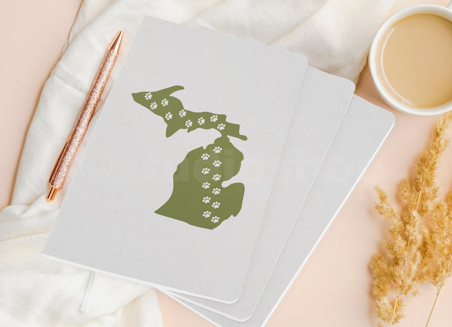 Paw Prints - Green - Pocket Journal