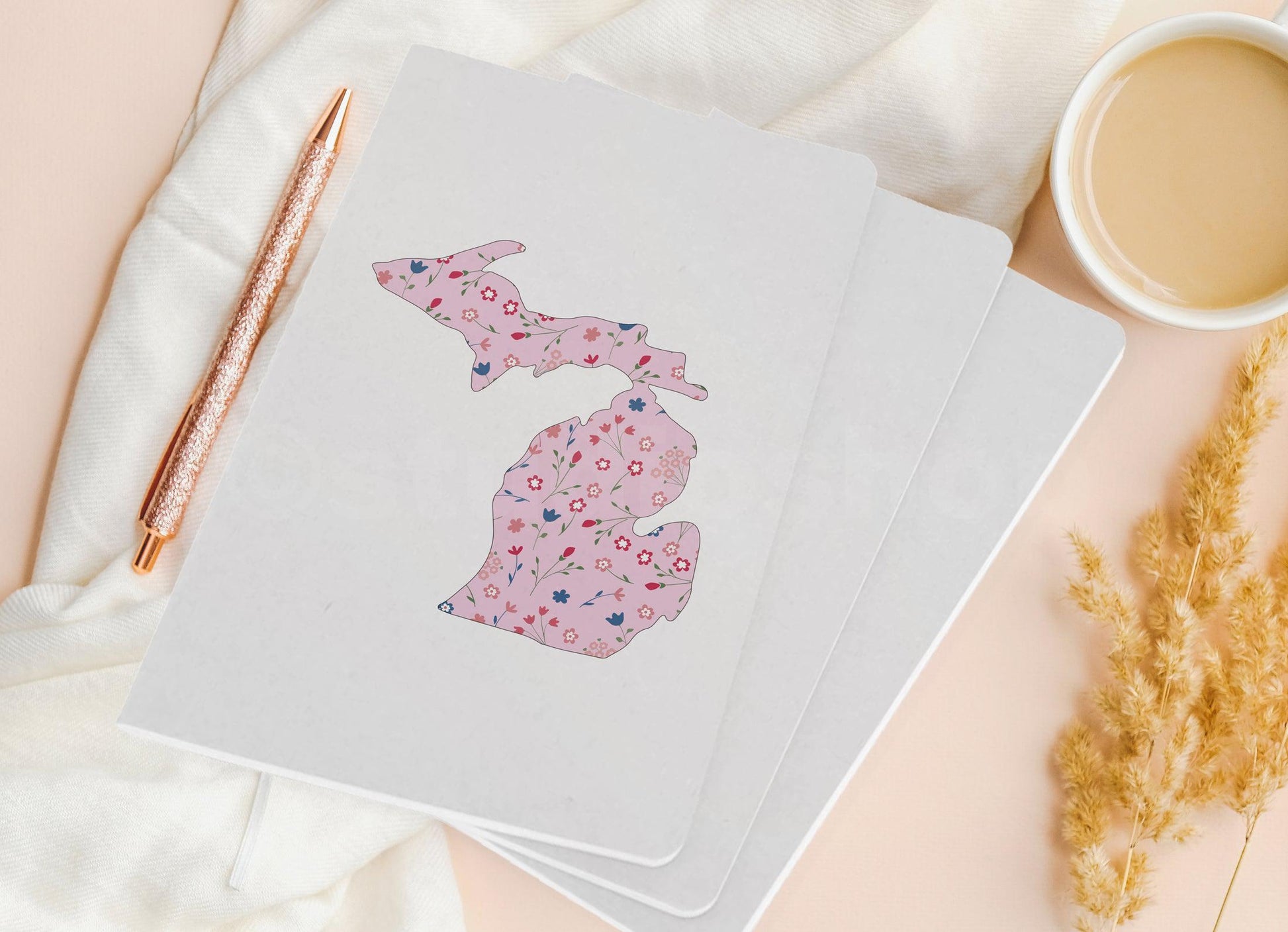 Wildflower - Pink - Michigan - Pocket Journal