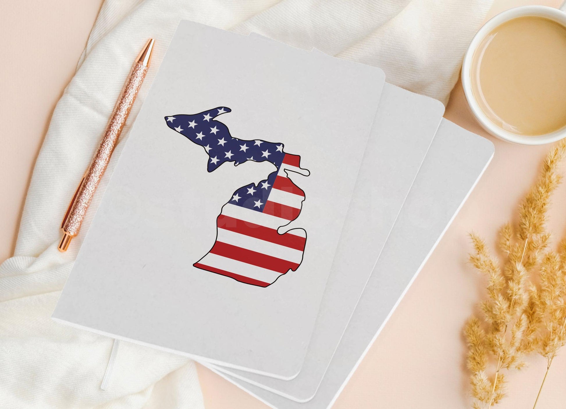 American Flag - Michigan - Pocket Journal