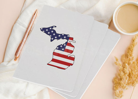 American Flag - Michigan - Pocket Journal