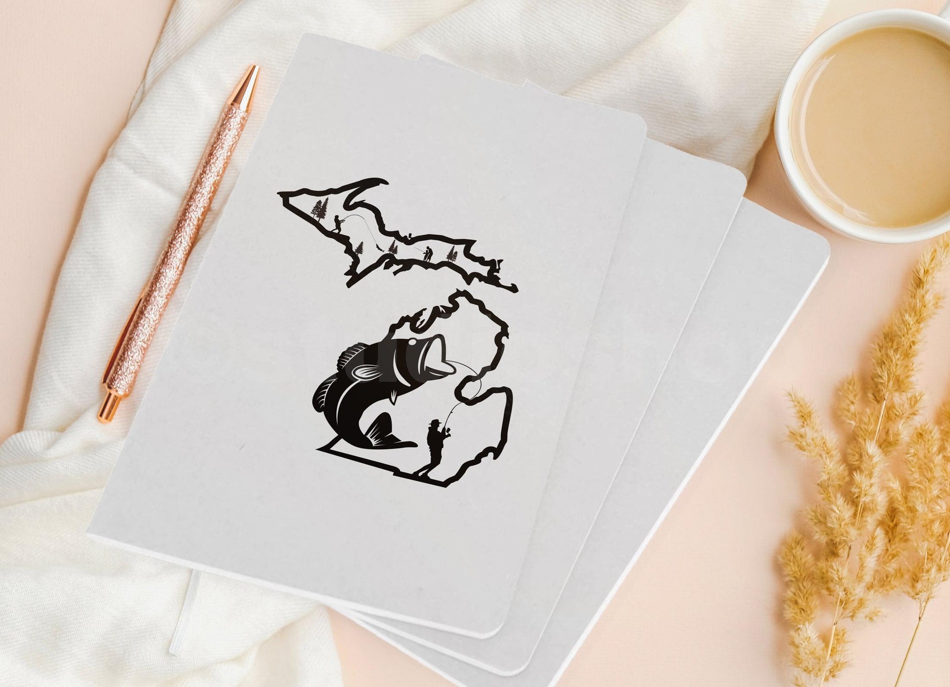 Fishing - Outline - Michigan - Pocket Journal